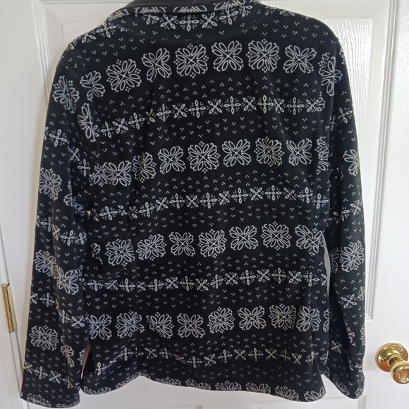 Old Navy fleece zip up Snowflake winter jacket size xl with pockets - Picture 2 of 7